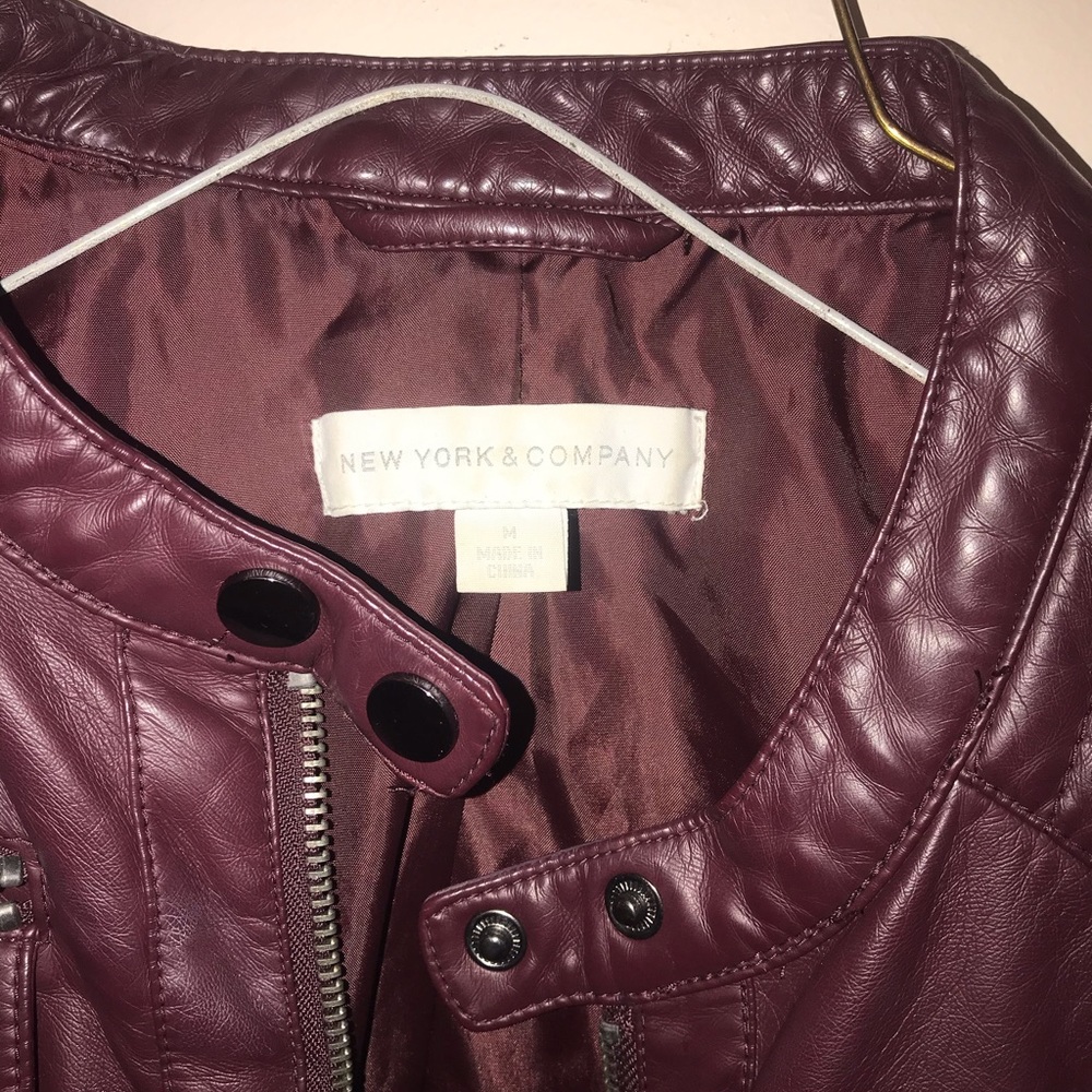 Maroon Leather Jacket - Picture 3 of 3